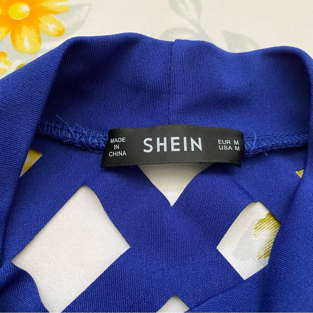 Shein Size M Cobalt Blue Long Sleeve Bodysuit - Picture 8 of 10
